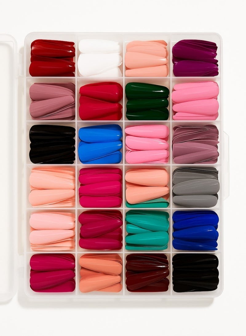 شي إن طقم أظافر اصطناعية - 576 قطعة بألوان متنوعة