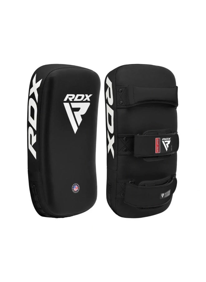 RDX Muay Thai Pad for Training - Curved Kickboxing Strike Shield for MMA, Karate, Taekwondo |Black/Black (APR-T1B) - Image 1