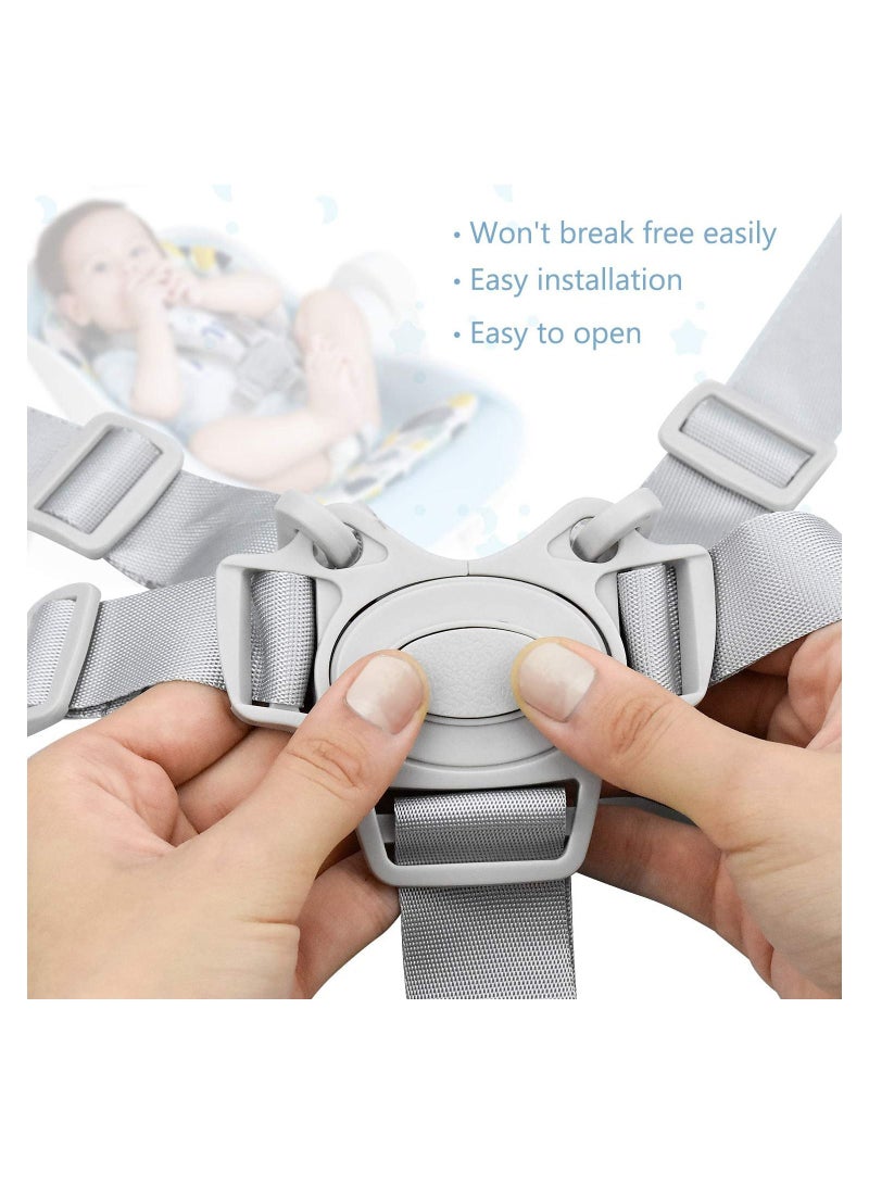 Excefore Adjustable 5 Point Harness Baby Safety Strap Belt for Stroller Pushchair Pram Buggy, Universal High Chair Baby Seat Security Belt Replacement - Image 4