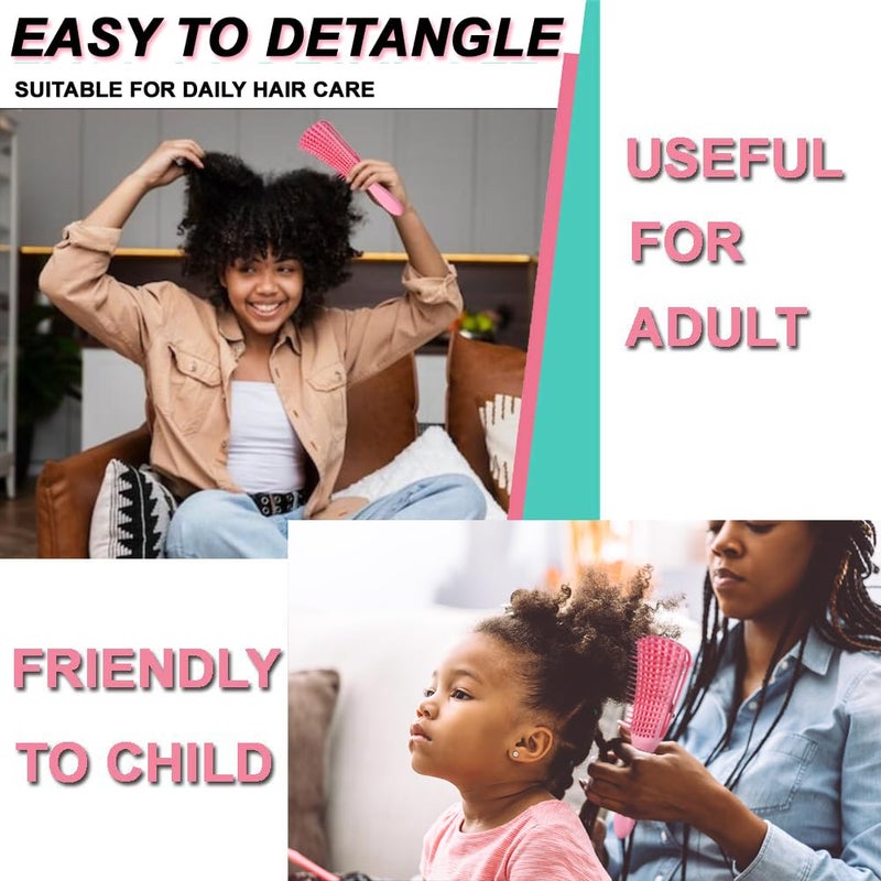 MISSUHUI EZ Detangler Brush with Edge Brush, Rat Tail Combs Set for Natural, Curly, Wet/Dry, Black Hair, Flex Detangling Brush set for Hair Style and Cuting, No Pain and Easy Clean in Daily Useï¼ˆPink + Black) - Image 5