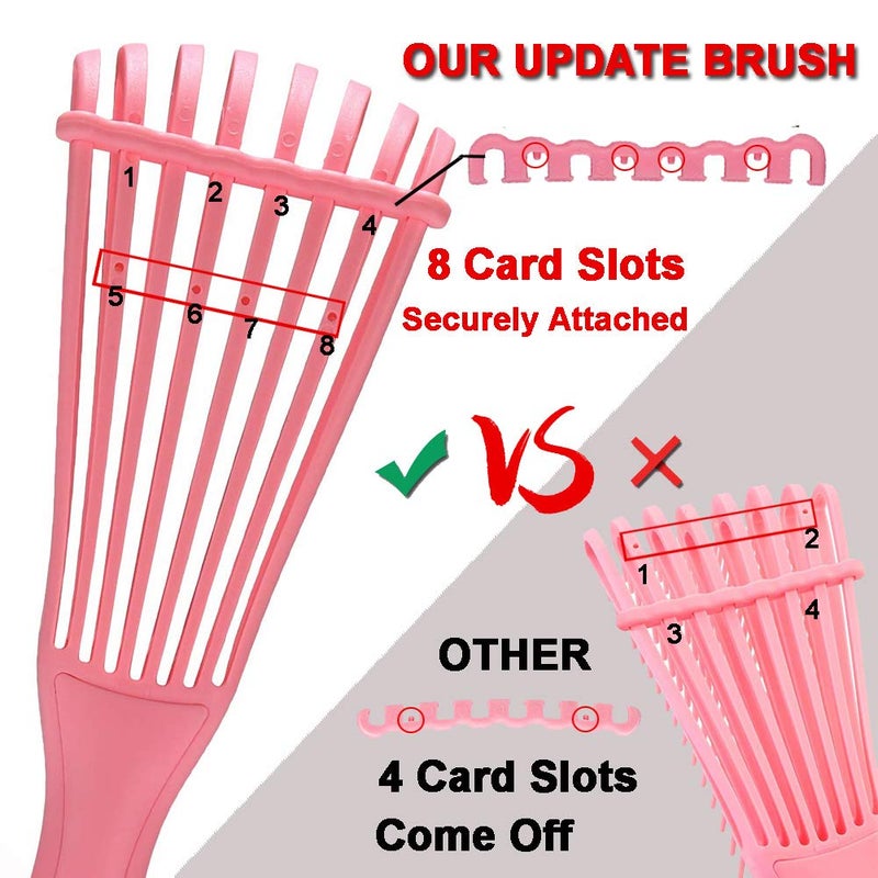 MISSUHUI EZ Detangler Brush with Edge Brush, Rat Tail Combs Set for Natural, Curly, Wet/Dry, Black Hair, Flex Detangling Brush set for Hair Style and Cuting, No Pain and Easy Clean in Daily Useï¼ˆPink + Black) - Image 3