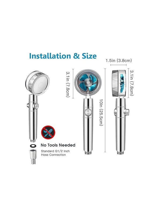 أمازينج. إي جي بي رأس دش محمول عالي الضغط مع شفرات مروحة، قابل للتعديل 360 درجة، وفلتر مدمج من ذا باك، كروم (غير قابل للتعديل) - Image 3