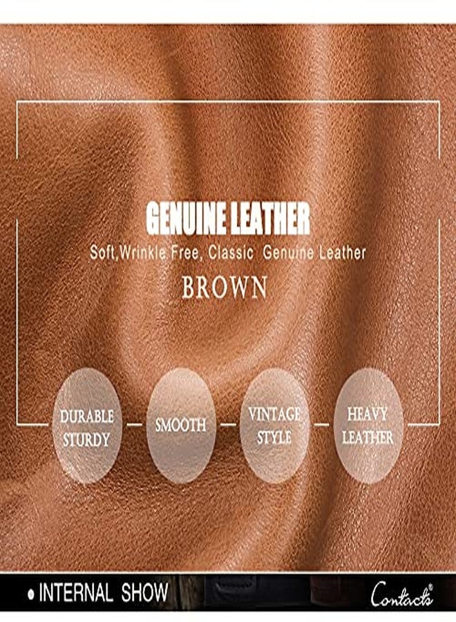 كونتاكتس حقيبة كتف/حقيبة كروس/حقيبة كتف من الجلد الطبيعي للرجال والنساء من كونتاكتس (لون بني فاتح) متوافقة مع أجهزة آيباد وأجهزة الكمبيوتر المحمولة الصغيرة أو الأجهزة اللوحية حتى 9 بوصات - 09 - Image 5