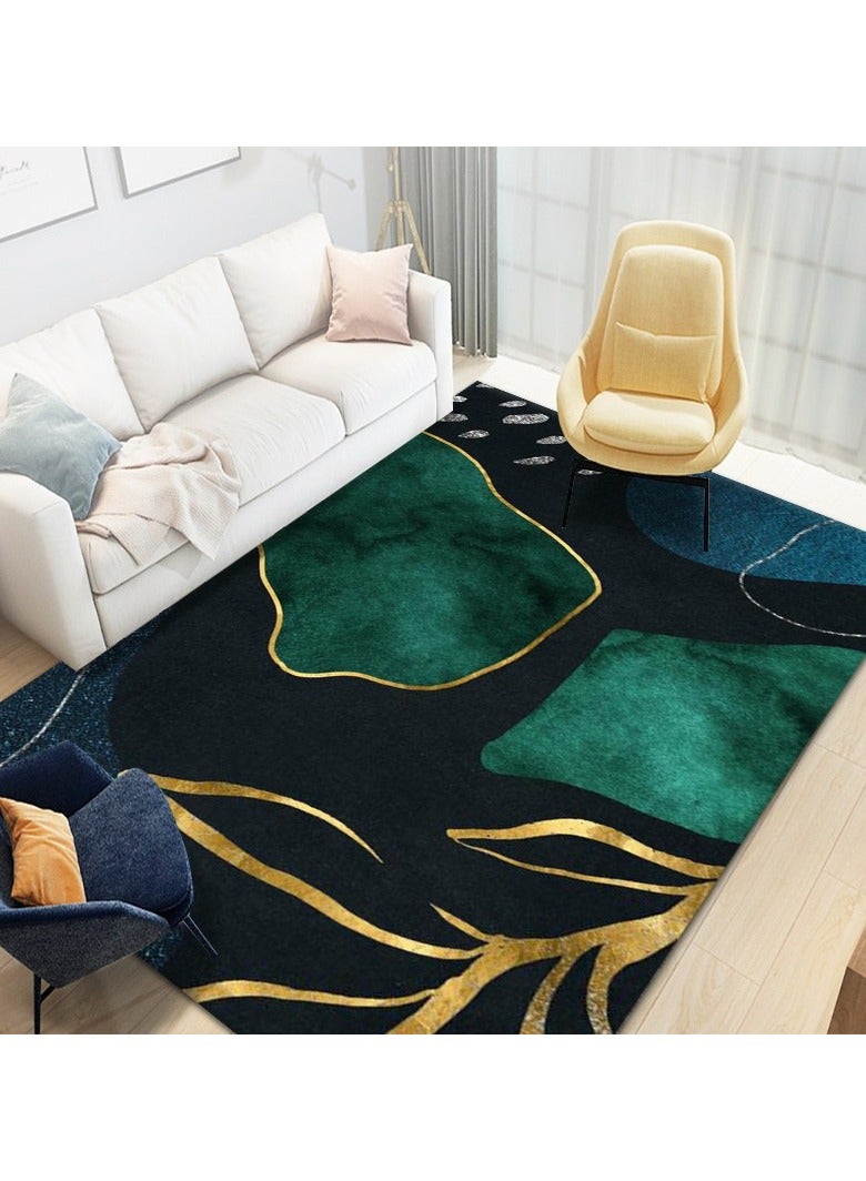 Loquat سجادة مستطيلة صغيرة من ألياف البوليستر عالية الجودة باللون الأخضر الطازج