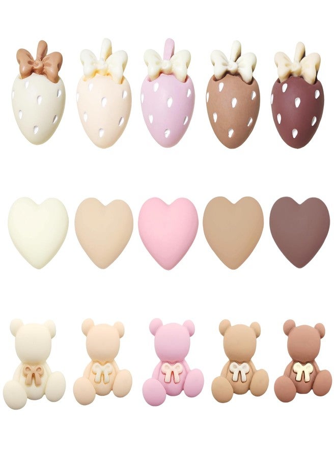 YOJO 15Pcs Strong Fridge Magnets, Cute Heart Bear Strawberry Shaped Decorative Magnets, Colorful Refrigerator Magnets for Locker, Cabinet, White Board, Kitchen, Office, Classroom - Image 1