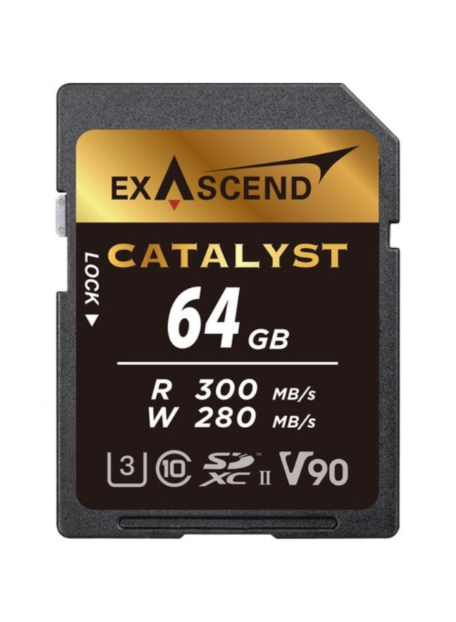 Exascend Catalyst 64GB UHS-II, V90,U3,Class 10, SDXC Memory Card - Image 1