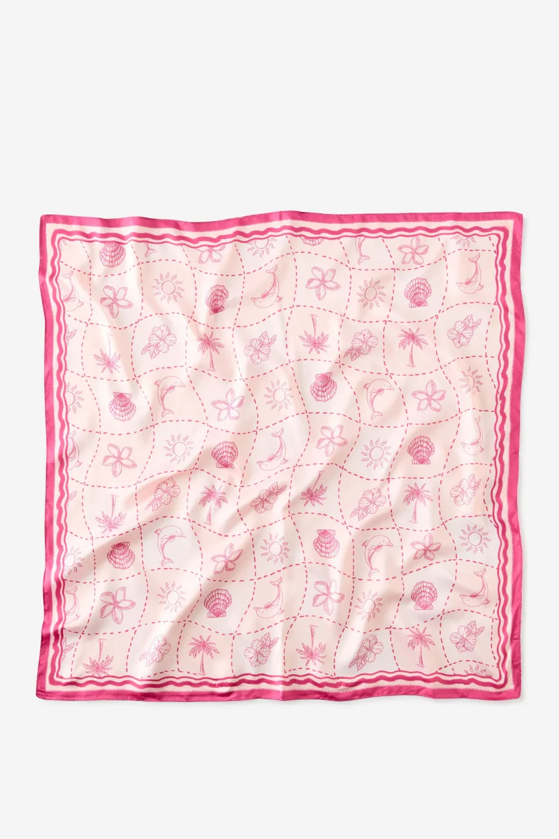 روبي Knot Your Everyday Square Scarf - Wavy Summer Icons