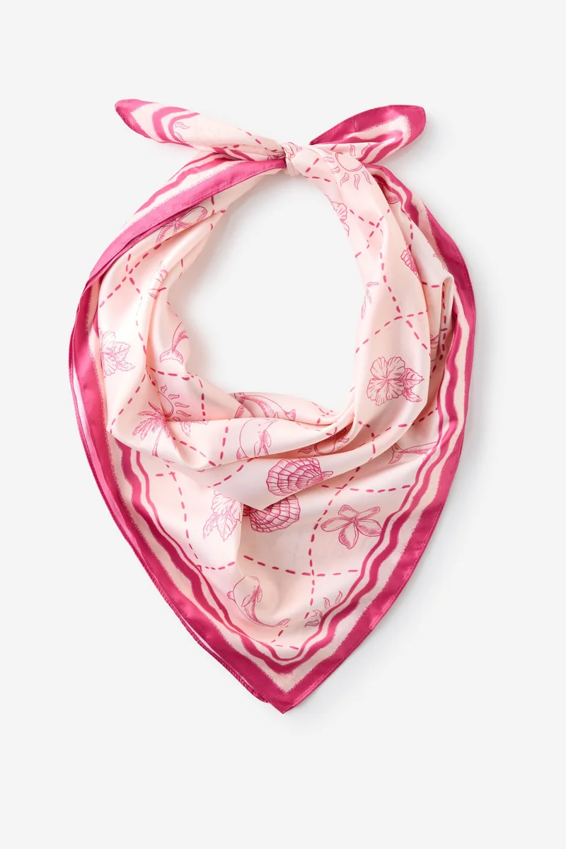 روبي Knot Your Everyday Square Scarf - Wavy Summer Icons