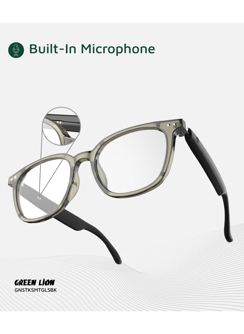 GREEN LION - GL-SG6 Stockholm Smart Glasses / Play & Pause / Answer & Reject Calls / Photochromic, Polarized & Anti-Blue Lens / Built-in Microphone / UV400 Protection / Voice Assistant / Remote Camera / Touch Control / TWS Function - Black - Image 1
