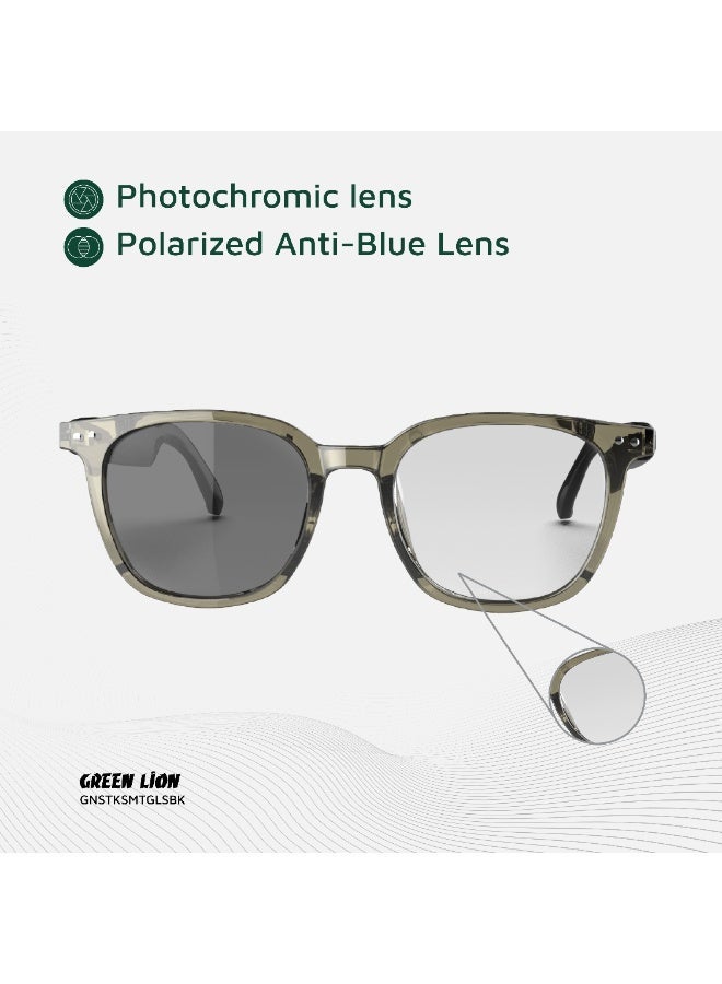GREEN LION Smart Glasses, Photochromic, Polarized & Anti-Blue Lens, Touch Control, UV400 Protection, Voice Assistant, Play & Pause, Answer & Reject Calls, Remote Camera, TWS Function - Black - Image 3