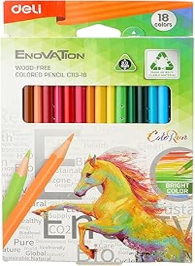 Deli coloring product colored pencil c113-18 assorted