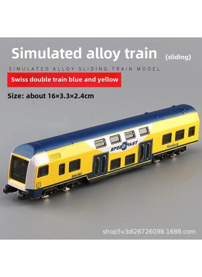 Simulation Alloy 1:48 Harmony Fuxing Green Leather Train Subway Model Car Model Decoration Men's Toy Wholesale-Color:The Swiss Train  - Image 1