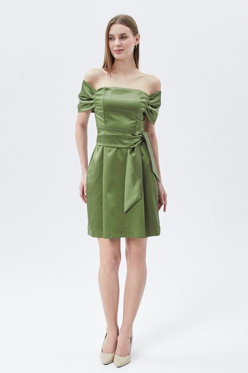 Kutas Fashion Special Collection Engagement Wedding Graduation Dress with Sleeve Belt Detail. - Image 1