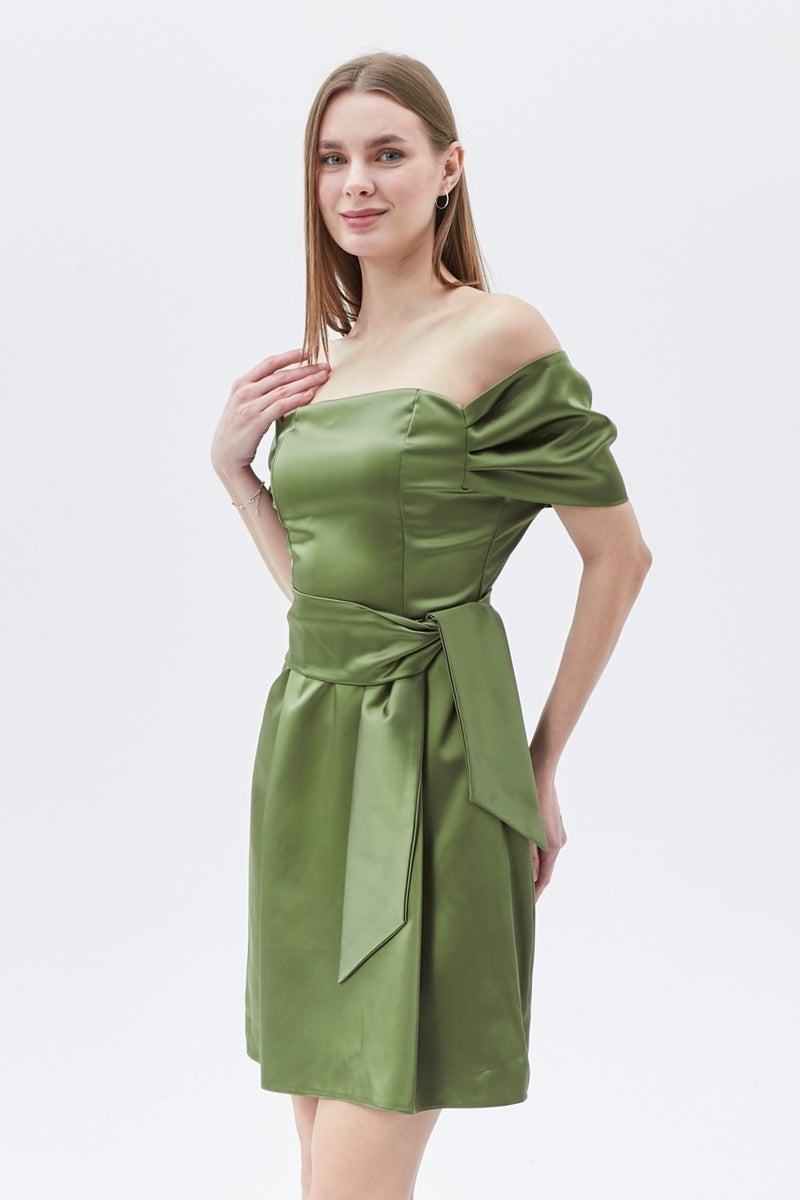 Kutas Fashion Special Collection Engagement Wedding Graduation Dress with Sleeve Belt Detail. - Image 2