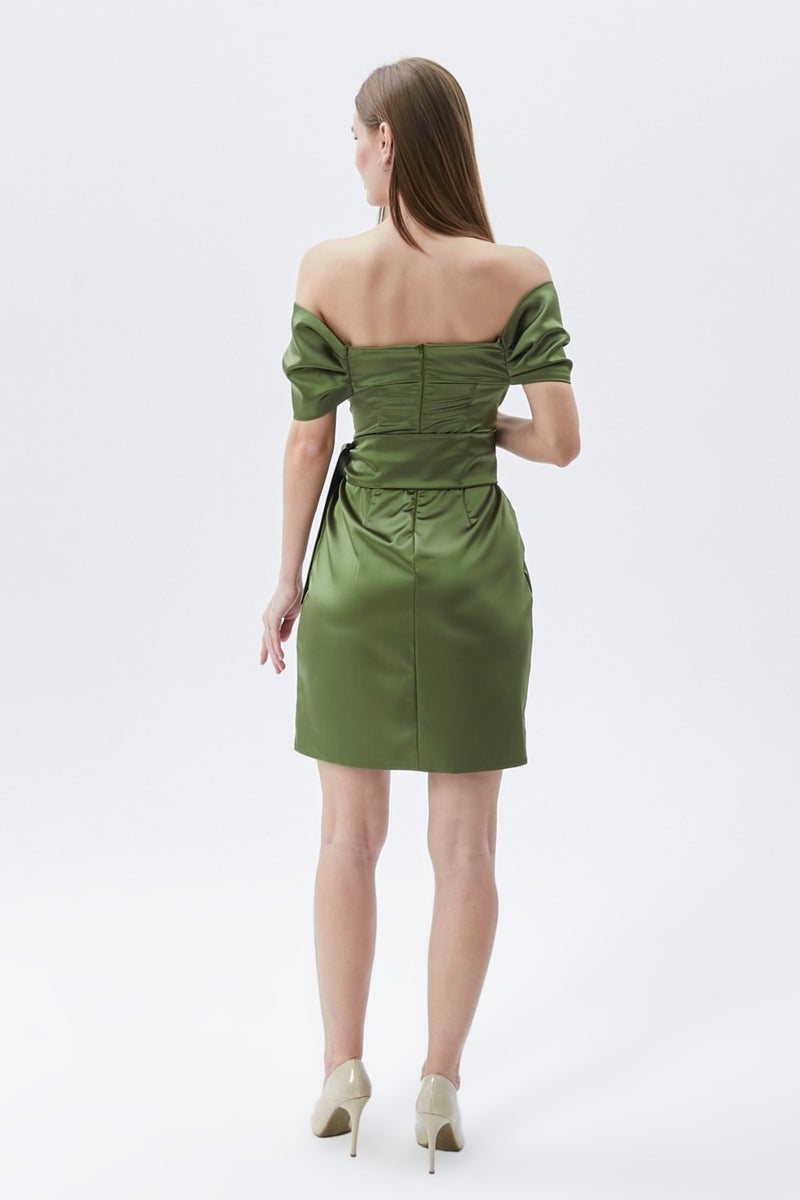 Kutas Fashion Special Collection Engagement Wedding Graduation Dress with Sleeve Belt Detail. - Image 4