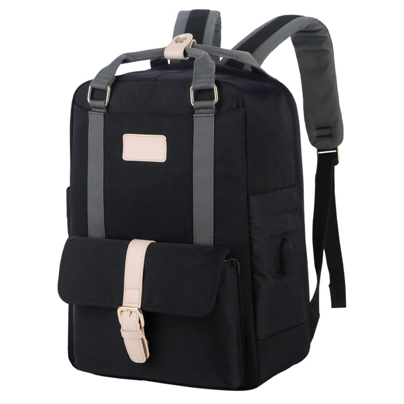 Nordace Eclat Smart Travel Backpack for Men Women with USB Charging Port Water Resistant Light Durable Laptop for Everyday Hiking Work 156 Inch Black