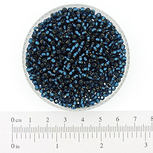 Miyuki Round Rocailles Seed Bead Size 8/0 Silver Lined Blue Zircon 22 Gram Tube - Image 5
