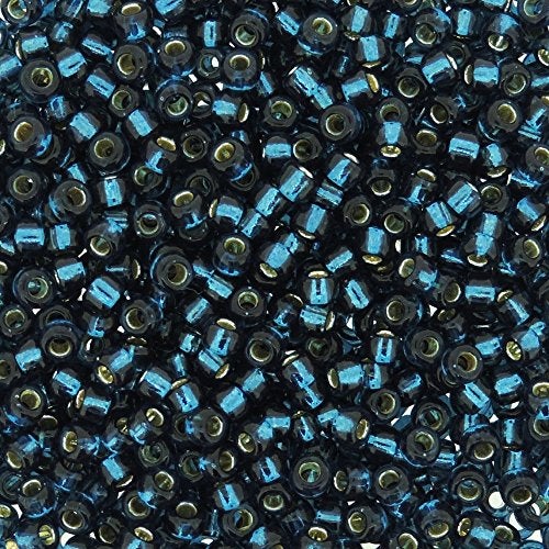 Miyuki Round Rocailles Seed Bead Size 8/0 Silver Lined Blue Zircon 22 Gram Tube - Image 4