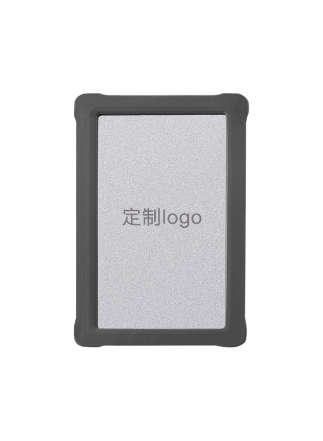 Hard Disk Box Custom Universal Sata Mechanical Ssd Solid USB3.0 Mobile Hard Disk Box 2.5 Inch With Silicone Sleeve-Color:Silver