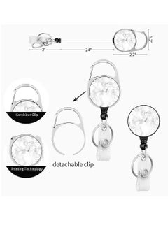 OUYoo OUYoo ID Badge Holder with Lanyard and Retractable Badge Reel Belt Clip,Grey Black Keychain Lanyards Clip on Badge Extender Vertical ID Sleeve.  - Image 3