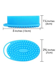 Linkidea Exfoliating Silicone Body Scrubber, 4 Pack Bath Body Brush for Shower, SPA Massage Skin Care Tool for Kids Women Men (Blue, Pink)  - Image 4