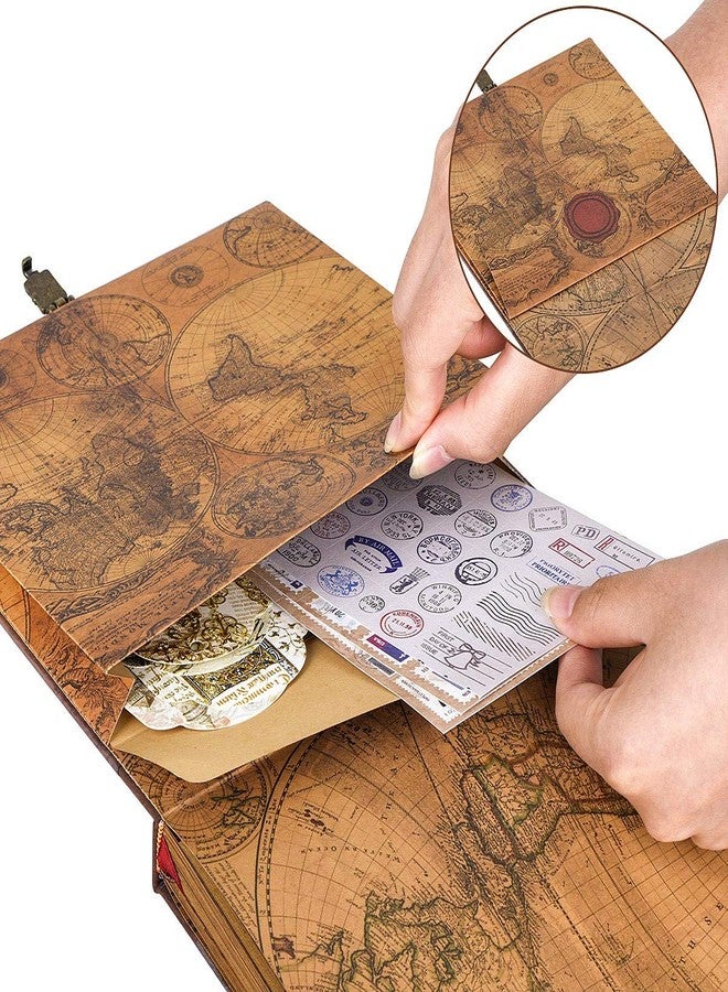 LINKEDWIN Our Adventure Book Travel Journal, Vintage Scrapbook, Scrapbooking Journal, Junk Journal, Retro Style Keepsake Journal for Travel, Retirement, Anniversary, Guestbook (Our Adventure Book) - Image 3