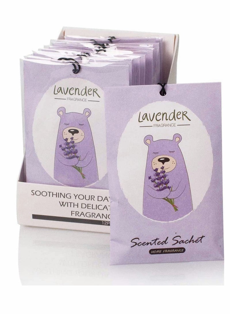 KASTWAVE 12 Packs Lavender Closet Deodorizer Air Freshener Long Lasting Scented Drawers Sachets Smell Goods for House - Image 1