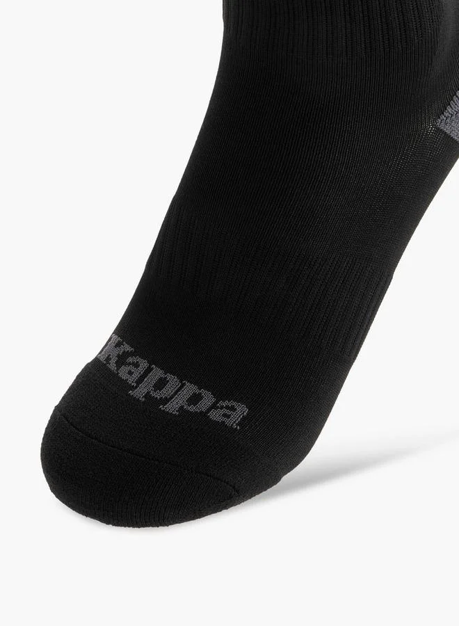 Kappa BLACK Logo Print Non Terry Socks - Set Of 2 for Men | Best Price UAE