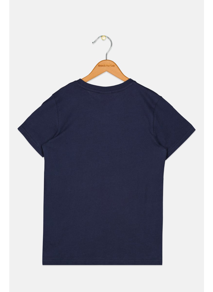 Ellesse - Kids Boy Sportswear Fit Short Sleeves T-Shirt, Navy - Image 1