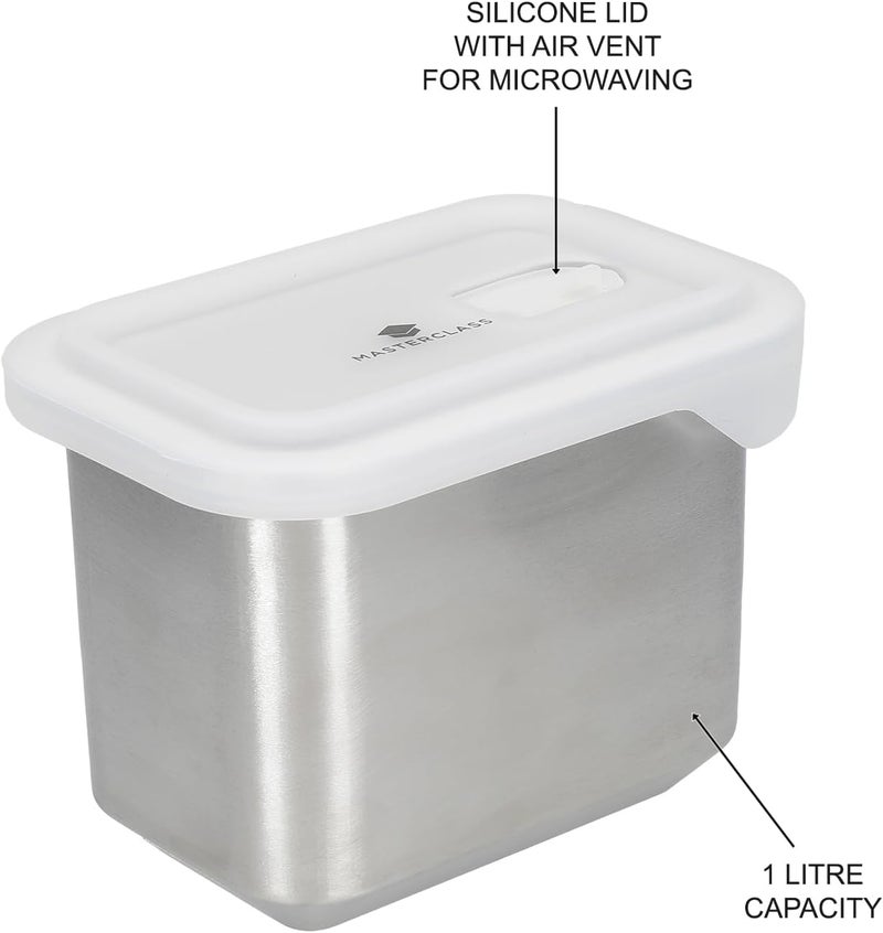 Master Class All-in-One Stainless Steel Container with Lid, Oven, Freezer and Microwave Safe - 1 L - Image 2