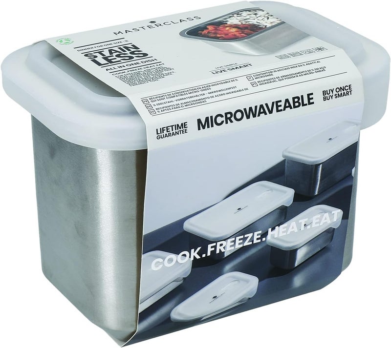 Master Class All-in-One Stainless Steel Container with Lid, Oven, Freezer and Microwave Safe - 1 L - Image 5