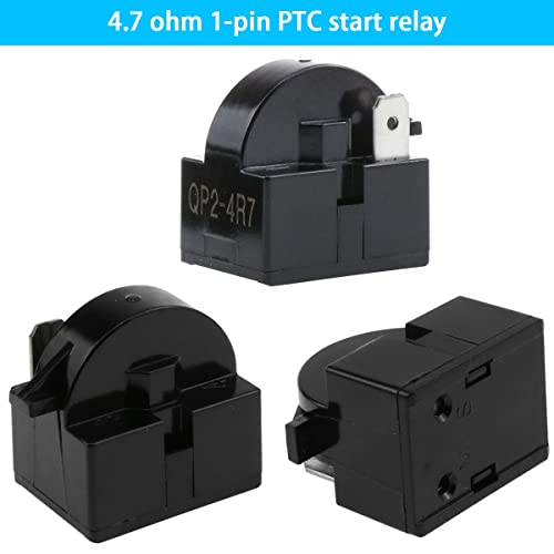 AYLIFU 1pcs QP2-4.7 Ohm PTC Refrigerator Starting Relay 1 pin Refrigerator Start Relay and 1 Piece Refrigerator Overload Protector 1/2 HP - Image 3