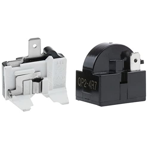 AYLIFU 1pcs QP2-4.7 Ohm PTC Refrigerator Starting Relay 1 pin Refrigerator Start Relay and 1 Piece Refrigerator Overload Protector 1/2 HP - Image 1