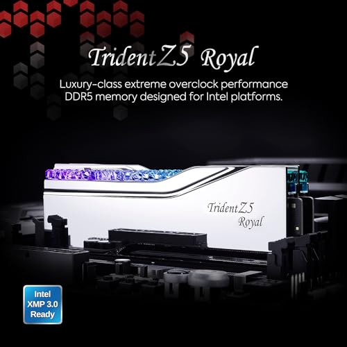 G.SKILL Trident Z5 Royal Series DDR5 RAM (Intel XMP 3.0) 64GB (2x32GB) 6400MT/s CL32-39-39-102 1.40V Desktop Computer Memory U-DIMM - Silver (F5-6400J3239G32GX2-TR5S) - Image 2