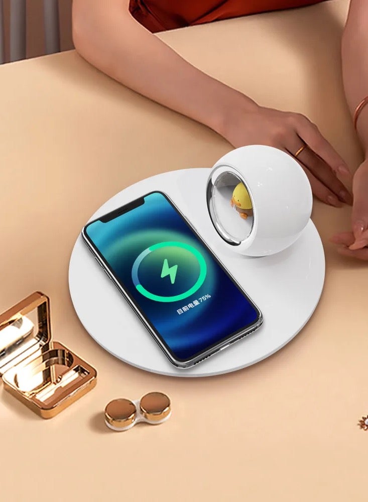 general Wireless Charging Modern Simple Cute Style 15w Wireless Charger With Three Levels Of Adjustable Night Light, Suitable Gift for Boys Birthday Gift - Image 4