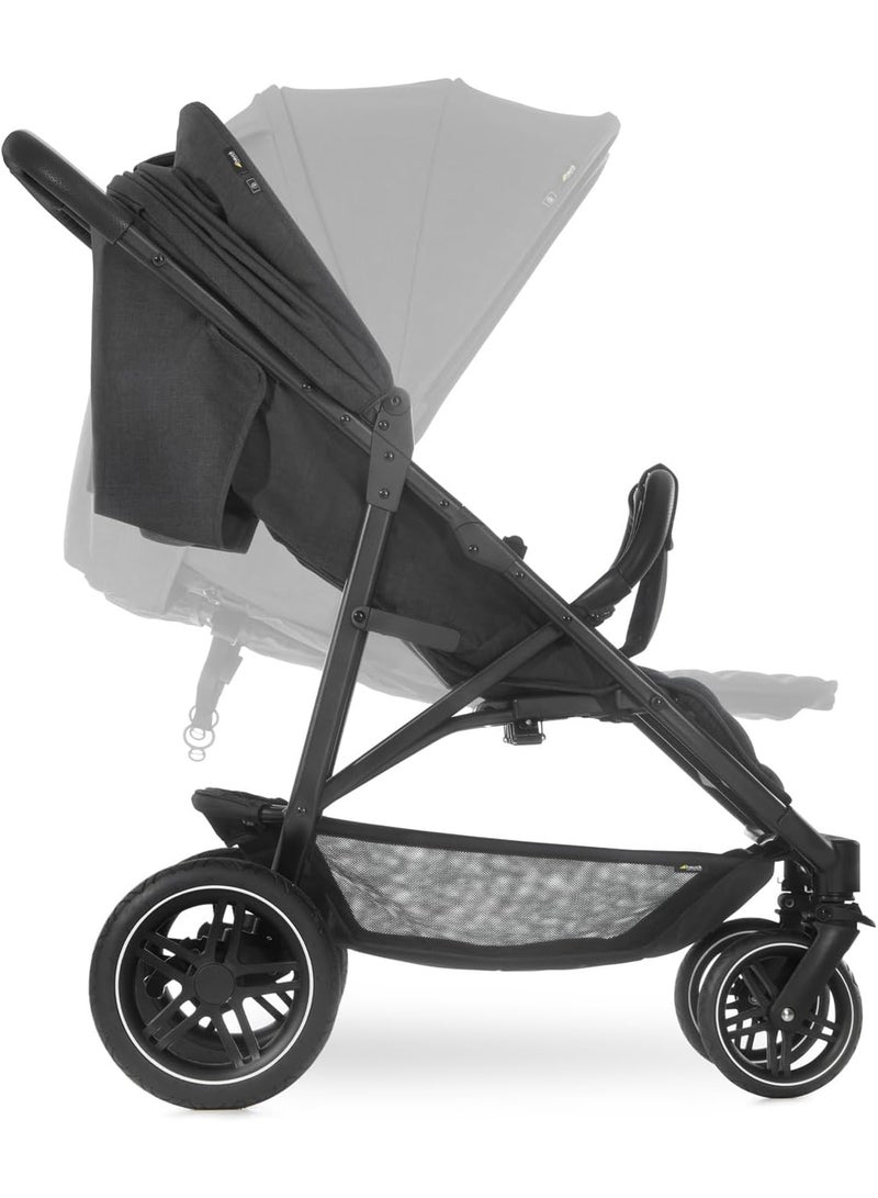 hauck Uptown Duo Twin Push Chair, Melange Blackside By Side Double, 77Cm Wide, Up To 36Kg, Compact, With Raincover - Image 4
