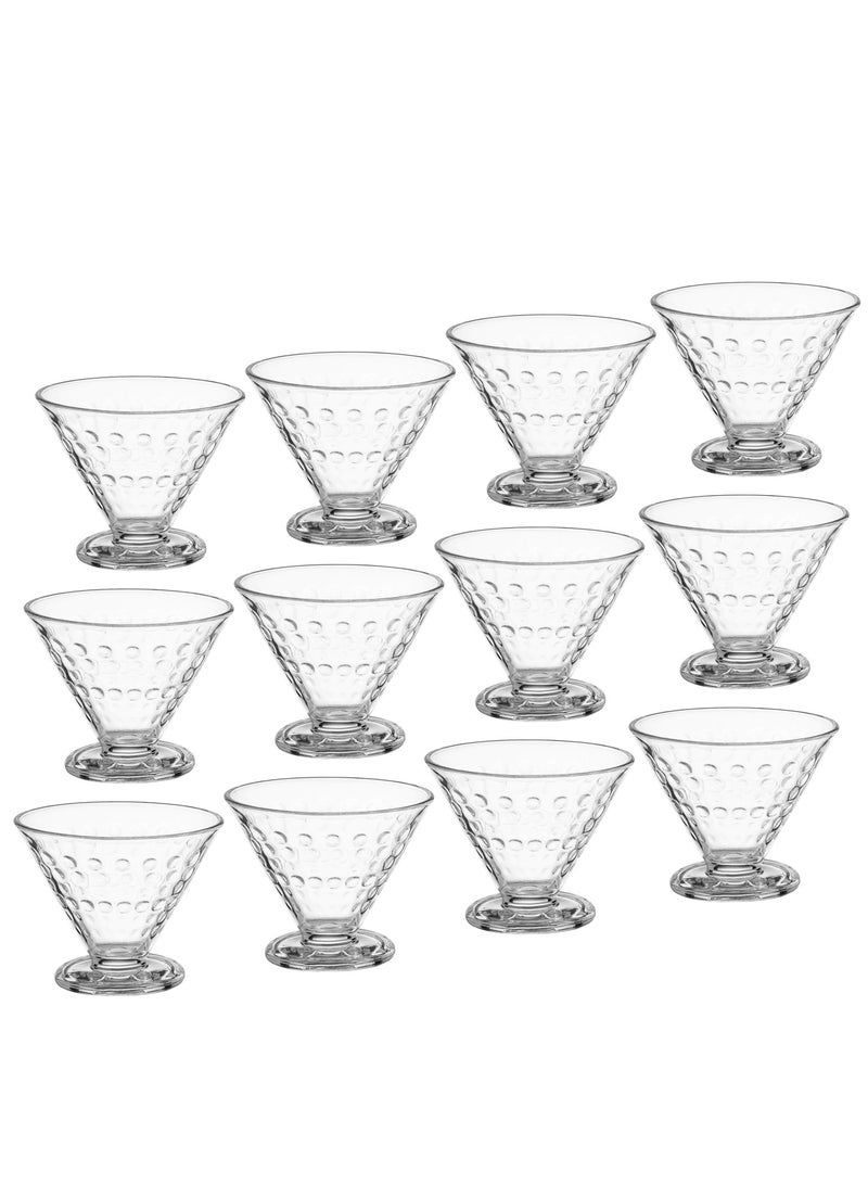 ديلي جلاس طقم كاسات عصير و تقديم الحلا و جميع الاستخدامات من الزجاج الصافي عدد 12 قطعة - Image 2