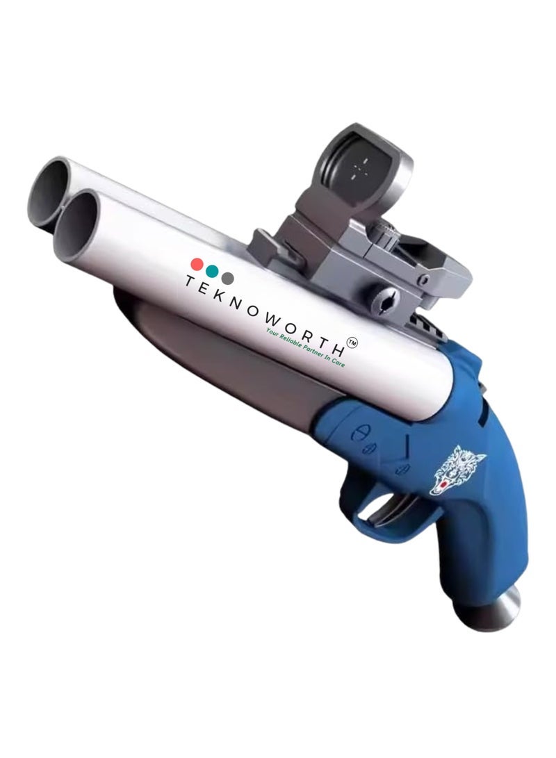 TEKNOWORTH Soft Bullet Toy Gun for Kids Ã¢â¬â Safe Outdoor Shooting Game Toy with Soft Balls | Unisex Plastic Gun for Ages 5Ã¢â¬â14+, Fun Target Practice & Role Play | Kids Outdoor Play Gun (Blue) - Image 1