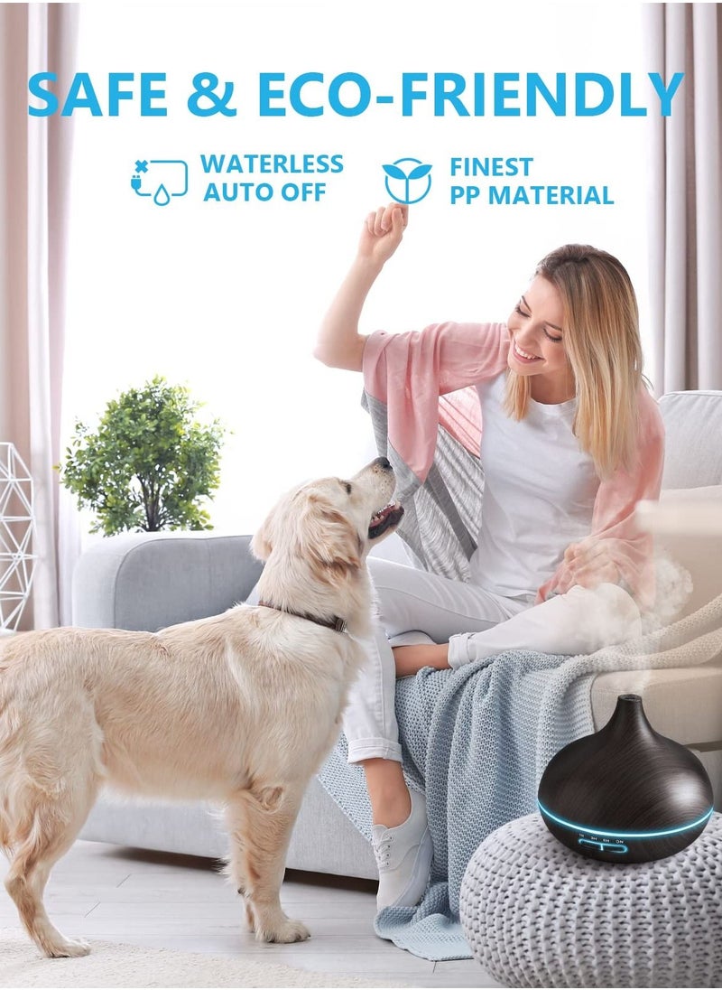 URbazaar - Diffusers for Essential Oils Large Room, 550ml Essential Oil Diffusers with Remote Control, Ultrasonic Oil Diffuser with Timer, 7 Colors Light for Bedroom - Image 1
