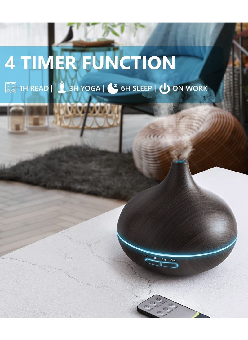 URbazaar - Diffusers for Essential Oils Large Room, 550ml Essential Oil Diffusers with Remote Control, Ultrasonic Oil Diffuser with Timer, 7 Colors Light for Bedroom - Image 1
