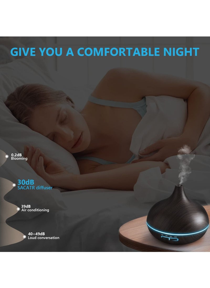 URbazaar - Diffusers for Essential Oils Large Room, 550ml Essential Oil Diffusers with Remote Control, Ultrasonic Oil Diffuser with Timer, 7 Colors Light for Bedroom - Image 1