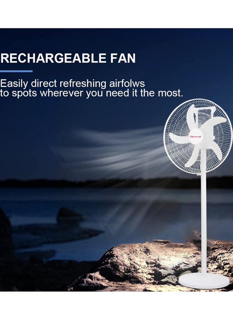 Stargold 18 Inch Rechargeable Oscillating Fan Table Fan Wall Fan Floor Fan Ceiling Fan With 4 SMD LED Light - Image 5