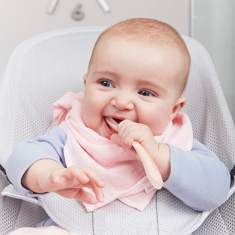 Baba BEABA First Stage Baby Feeding Spoon Set The Original Soft Tip Silicone Spoons for Babies Gum Friendly BPA Lead Phthalate and Plastic Free Great Gift Set 4 Pack Rose - Image 5
