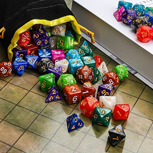 CiaraQ Polyhedral Dice Set - DND Role Playing Dice for Dungeons and Dragons RPG Table Games, Multi-Color, 70pcs - Image 5