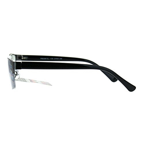 SA106 Mens Half Metal Rim Rectangular Multi 3 Power Focus Progressive Reading Glasses Gunmetal +2.0 - Image 3