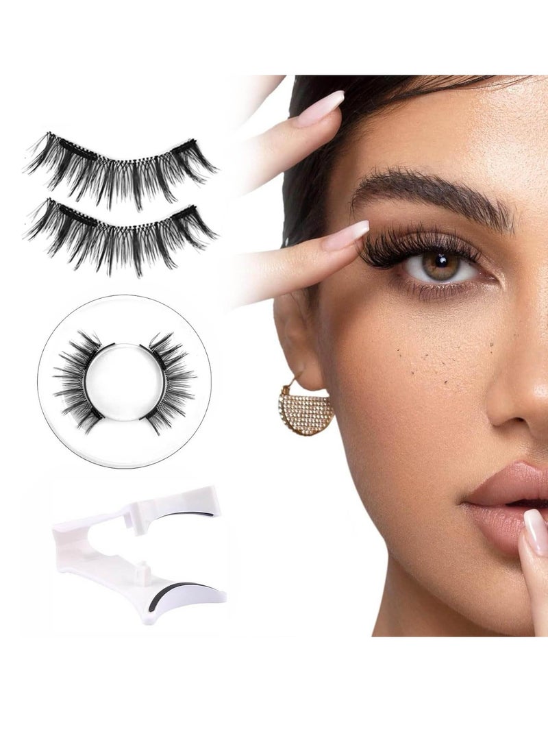 GUDOO - Magnetic Eyelashes Reusable Dual Magnetic Lashes without Eyeliner Natural Look Magnetic Eyelashes with Applicator False Eyelashes No Glue Magnetic Lashes - Image 1