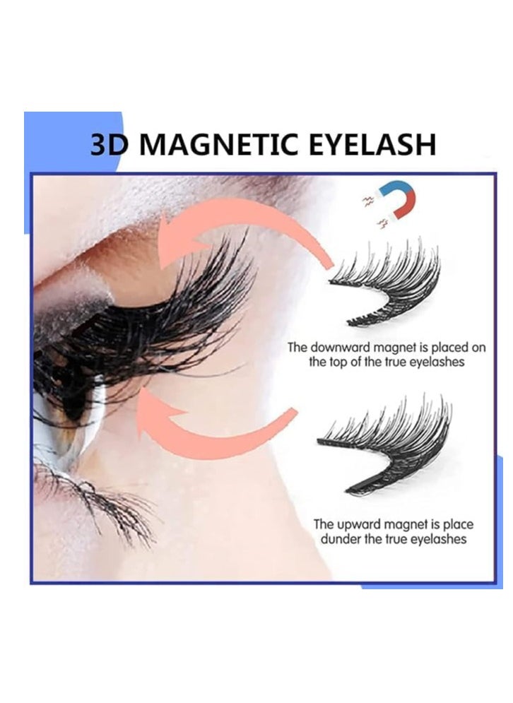 GUDOO - Magnetic Eyelashes Reusable Dual Magnetic Lashes without Eyeliner Natural Look Magnetic Eyelashes with Applicator False Eyelashes No Glue Magnetic Lashes - Image 1
