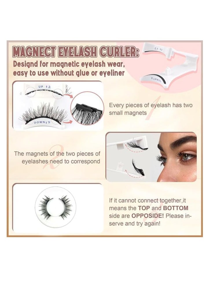 GUDOO - Magnetic Eyelashes Reusable Dual Magnetic Lashes without Eyeliner Natural Look Magnetic Eyelashes with Applicator False Eyelashes No Glue Magnetic Lashes - Image 1
