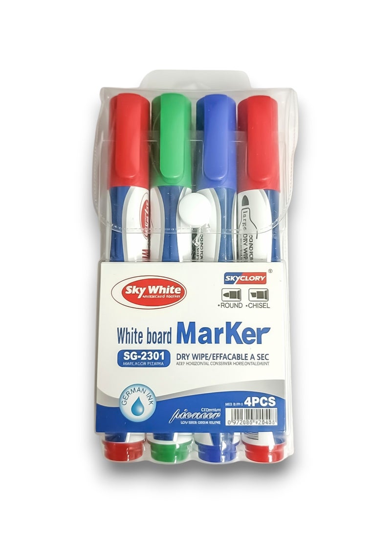 Sky Glory-Sky round White Whiteboard Markers 4 Pieces - Image 1