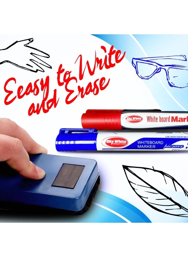 Sky Glory-Sky round White Whiteboard Markers 4 Pieces - Image 2